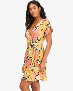 Cheap 🧨 Billabong Wrap And Roll Woven 👗 Dress RAIN DROP 🤩 -Color of the season Shop abjwd00247 billabongw mul sd1 1