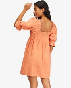 Promo 🤩 Billabong Perfect Paradise Babydoll 👗 Dress GOLDEN TOUCH 🥰 -Color of the season Shop abjwd00466 billabongw tca bck1 1