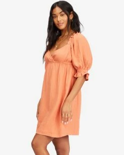 Promo 🤩 Billabong Perfect Paradise Babydoll 👗 Dress GOLDEN TOUCH 🥰 -Color of the season Shop abjwd00466 billabongw tca sd1 1