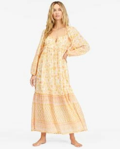 Brand new 🛒 Billabong Endless Sunset Long Sleeve Maxi 👗 Dress SALT CRYSTAL 2 ❤️ -Color of the season Shop abjwd00470 billabongw sc2 frt1 1