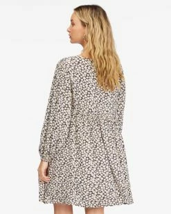 Deals 👍 Billabong Secret Wish Long Sleeve Babydoll 👗 Dress OFF BLACK 💯 -Color of the season Shop abjwd00475 billabongw ofb bck1 1