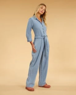 Deals 👍 Billabong Salty Blonde Sunday Uniform Long Sleeve Jumpsuit SALTY BLUE ⌛ -Color of the season Shop abjwd00494 billabongw syl sd1 1