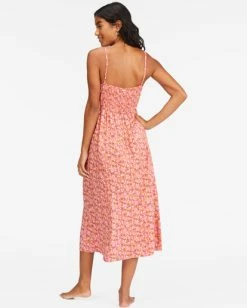 Budget 🛒 Billabong Venice Babe Midi Slip 👗 Dress VINTAGE CORAL 😀 -Color of the season Shop abjwd00500 billabongw vco bck1 1