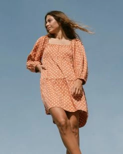 Best reviews of 🌟 Billabong Love Crush Babydoll 👗 Dress BRICK ⭐ -Color of the season Shop abjwd00581 billabongl brk frt1 1