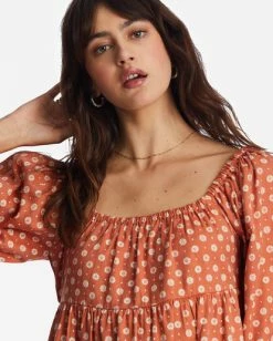 Best reviews of 🌟 Billabong Love Crush Babydoll 👗 Dress BRICK ⭐ -Color of the season Shop abjwd00581 billabongw brk dtl2 1