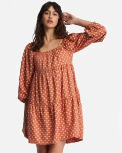 Best reviews of 🌟 Billabong Love Crush Babydoll 👗 Dress BRICK ⭐ -Color of the season Shop abjwd00581 billabongw brk frt1 1
