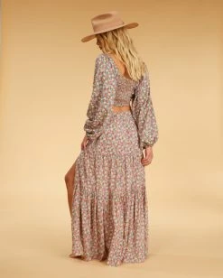 Hot Sale ❤️ Billabong Salty Blonde Free Love Maxi 👗 Skirt MULTI 👏 -Color of the season Shop abjwk00140 billabongw mul bck1 1