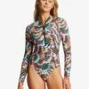 Cheap ❤️ Billabong A/Div Biarritz Long Sleeve 🩱 Swimsuit BLACK MULTI 2 🎁 -Color of the season Shop abjwr00162 billabongw bml2 frt1