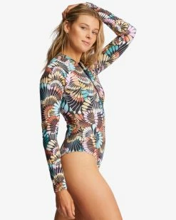 Cheap ❤️ Billabong A/Div Biarritz Long Sleeve 🩱 Swimsuit BLACK MULTI 2 🎁 -Color of the season Shop abjwr00162 billabongw bml2 sd1 1