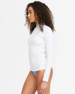 Top 10 😍 Billabong Core Mock Neck Long Sleeve Rashguard WHITE 🧨 -Color of the season Shop abjwr00169 billabongw wht sd1 1