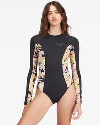 Promo 🎁 Billabong Core Mock Neck Long Sleeve 🩱 Swimsuit JUNGLE NIGHT 🥰