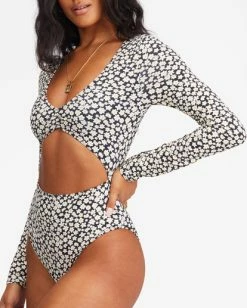Hot Sale 😉 Billabong Pretty Daze Long Sleeve 🩱 Swimsuit BLACK PEBBLE 😉 -Color of the season Shop abjwr00207 billabongw bpb dtl1 1