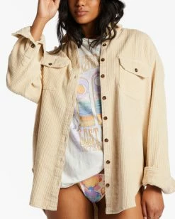 Cheapest 💯 Billabong So Stoked Cord Long Sleeve Top BUTTERMILK 😍 -Color of the season Shop abjwt00232 billabongw wbt0 dtl1 1