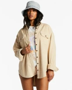 Cheapest 💯 Billabong So Stoked Cord Long Sleeve Top BUTTERMILK 😍 -Color of the season Shop abjwt00232 billabongw wbt0 frt1 1