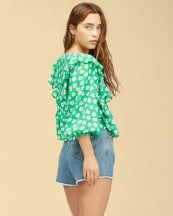 Best reviews of 💯 Billabong Wrangler Romance Me Top CLOVER 😀 -Color of the season Shop abjwt00236 billabongw cov bck1 1