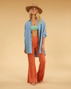 Coupon 🔔 Billabong Salty Blonde In The Tide Long Sleeve Denim 👚 Shirt SALTY BLUE 🌟 -Color of the season Shop abjwt00325 billabongw syl frt9 1