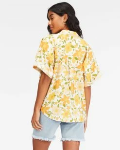 Brand new 👏 Billabong Made For Sun Button-Up Short Sleeve 👕 Shirt SALT CRYSTAL 🧨 -Color of the season Shop abjwt00329 billabongw scs bck1 1