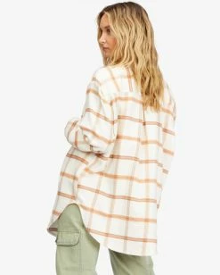 Cheapest ✨ Billabong So Stoked Long Sleeve Flannel 👚 Shirt SALT CRYSTAL 😀 -Color of the season Shop abjwt00361 billabongw scs bck1 1