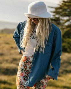 Hot Sale 😉 Billabong So Stoked Oversized Button-Down 👚 Shirt DARK HAZE 🎁 -Color of the season Shop abjwt00365 billabongl kyk0 frt1 1