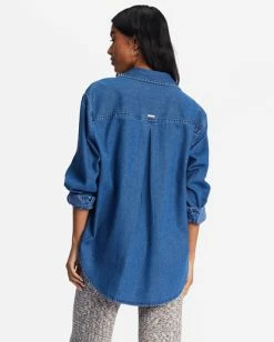 Hot Sale 😉 Billabong So Stoked Oversized Button-Down 👚 Shirt DARK HAZE 🎁 -Color of the season Shop abjwt00365 billabongw kyk0 bck1 1