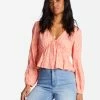 Brand new ✨ Billabong Time Goes By Long Sleeve Crop Top LIFES A PEACH 🧨 -Color of the season Shop abjwt00374 billabongw mhg0 frt1