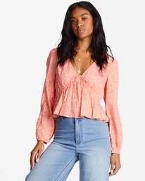 Brand new ✨ Billabong Time Goes By Long Sleeve Crop Top LIFES A PEACH 🧨