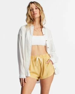 Outlet 🎁 Billabong In The Tide Long Sleeve 👕 Shirt SALT CRYSTAL 👍 -Color of the season Shop abjwt00381 billabongw scs frt1 1