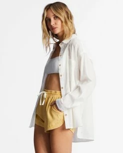 Outlet 🎁 Billabong In The Tide Long Sleeve 👕 Shirt SALT CRYSTAL 👍 -Color of the season Shop abjwt00381 billabongw scs sd1 1