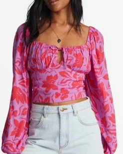 Deals 🥰 Billabong On Your Mind Crop Top BRIGHT ORCHID ⌛ -Color of the season Shop abjwt00385 billabongw php0 dtl1 1