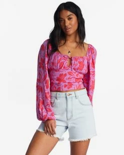 Deals 🥰 Billabong On Your Mind Crop Top BRIGHT ORCHID ⌛ -Color of the season Shop abjwt00385 billabongw php0 frt1 1