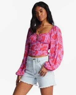Deals 🥰 Billabong On Your Mind Crop Top BRIGHT ORCHID ⌛ -Color of the season Shop abjwt00385 billabongw php0 sd1 1