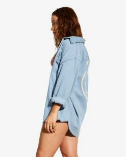 Hot Sale 🔥 Billabong X Smiley Down The Coast Long Sleeve 👚 Shirt SMILEY WASH 🌟 -Color of the season Shop abjwt00402 billabongw gep0 sd1 1