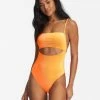 Promo 💯 Billabong Sol Searcher Cut-Out One Piece 🩱 Swimsuit ORANGE CRUSH 🔥 -Color of the season Shop abjx100146 billabongw ocu frt1