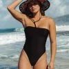 Hot Sale ✨ Billabong Sol Searcher Strapless One-Piece Swim BLACK PEBBLE 👏 -Color of the season Shop abjx100173 billabongl bpb frt1