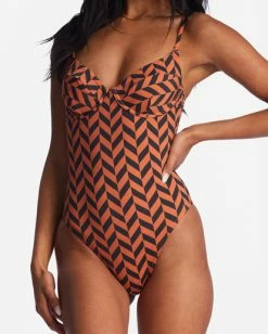 Best reviews of ✨ Billabong Cross Step One-Piece 🩱 Swimsuit BRICK ✔️ -Color of the season Shop abjx100203 billabongw brk dtl1 1