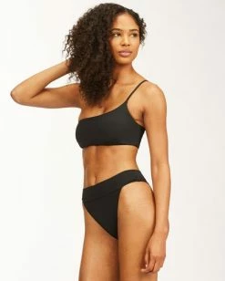 Coupon ⌛ Billabong Sol Searcher One Shoulder 👙 Bikini Top BLACK PEBBLE ✔️ -Color of the season Shop abjx300406 billabongw bpb sd1 1