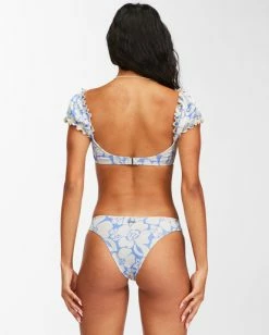 Discount 🤩 Billabong Beyond The Blue Puff Sleeve Crop 👙 Bikini Top SALT CRYSTAL 😉 -Color of the season Shop abjx300448 billabongw scs bck1 1