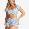 Discount 🤩 Billabong Beyond The Blue Puff Sleeve Crop 👙 Bikini Top SALT CRYSTAL 😉 -Color of the season Shop abjx300448 billabongw scs top1