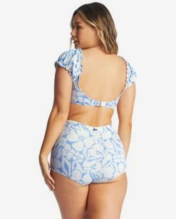 Discount 🤩 Billabong Beyond The Blue Puff Sleeve Crop 👙 Bikini Top SALT CRYSTAL 😉 -Color of the season Shop abjx300448 billabongw scs top2 1