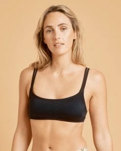 Promo 🌟 Billabong A/Div Strappy Bralette 👙 Bikini Top CANTEEN ⭐ -Color of the season Shop abjx300466 billabongl blk frt1 1