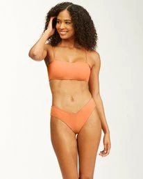 Cheapest 😍 Billabong Sol Searcher Bandeau 👙 Bikini Top TANGERINE ✨