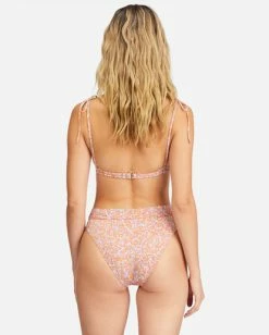 New 🎉 Billabong Chase The Sun Double Ruched Triangle 👙 Bikini Top MULTI 🥰 -Color of the season Shop abjx300596 billabongw mul bck1 1