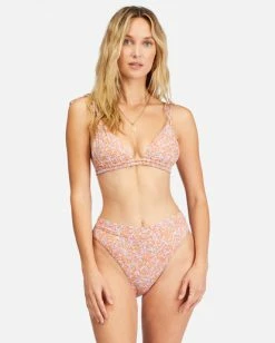 New 🎉 Billabong Chase The Sun Double Ruched Triangle 👙 Bikini Top MULTI 🥰 -Color of the season Shop abjx300596 billabongw mul frt1 1