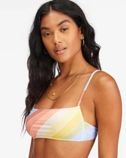 Outlet 🤩 Billabong Brighter Daze Square Ruched Bralette 👙 Bikini Top MULTI 🤩 -Color of the season Shop abjx300605 billabongw mul dtl1 1