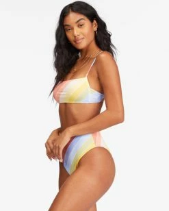 Outlet 🤩 Billabong Brighter Daze Square Ruched Bralette 👙 Bikini Top MULTI 🤩 -Color of the season Shop abjx300605 billabongw mul sd1 1