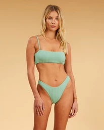 Brand new ❤️ Billabong Salty Blonde Sunset Rib Tank 👙 Bikini Top WASHED GRASS 🔥