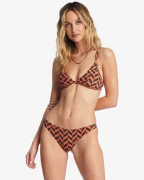 Promo 🛒 Billabong Cross Step Charlie Fixed Triangle 👙 Bikini Top BRICK 🌟