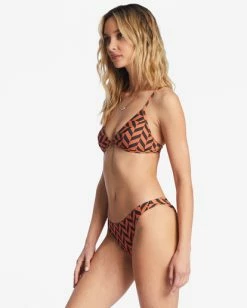 Promo 🛒 Billabong Cross Step Charlie Fixed Triangle 👙 Bikini Top BRICK 🌟 -Color of the season Shop abjx300709 billabongw brk sd1 1