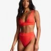 Cheapest 🔥 Billabong Lined Up Remi Plunge Triangle 👙 Bikini Top BRIGHT POPPY 🥰 -Color of the season Shop abjx300733 billabongw rne0 frt1