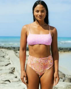 Deals 🤩 Billabong X Smiley Good Times Zoe Reversible Crop 👙 Bikini Top MULTI 🧨 -Color of the season Shop abjx300755 billabongl mul frt1 1
